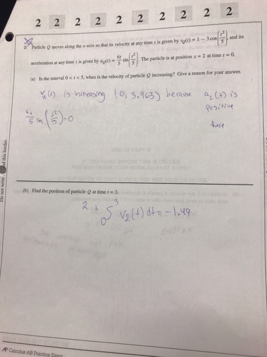 Solved Particle Q Moves Along The X Axis So That Its Velo Chegg Com