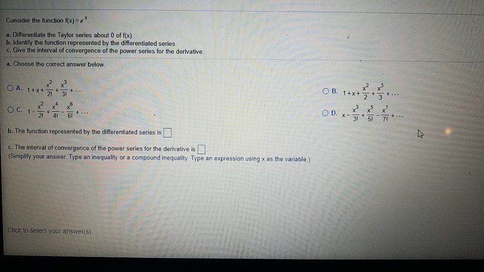 Solved Consider The Function F X E A Differentiate The T Chegg Com