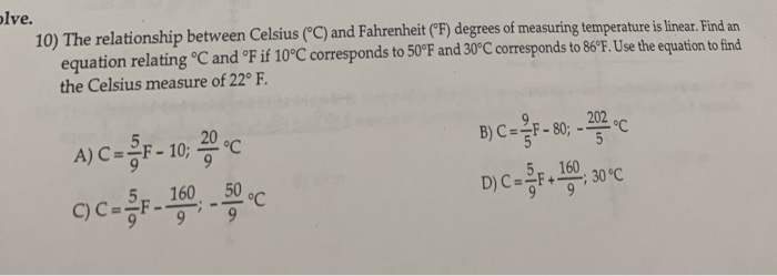 ⏩SOLVED:Use the relationship between temperature in Celsius and