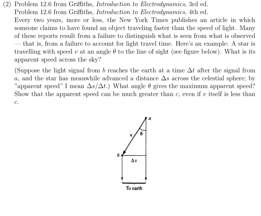(2) Problem 12.6 from Griffiths, Introduction to Electrodynamics, 3rd ed  Problem 12.6