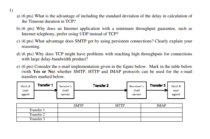1) a) (6 pts) What is the advantage of including the standard deviation of the delay in calculation of b) (6 pts) Why does an
