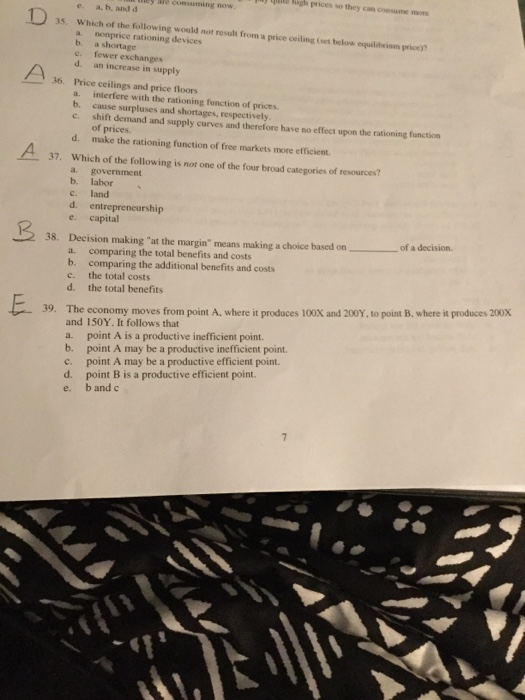 Solved Hagh Prices So They Can Coesume Moe E A B And D