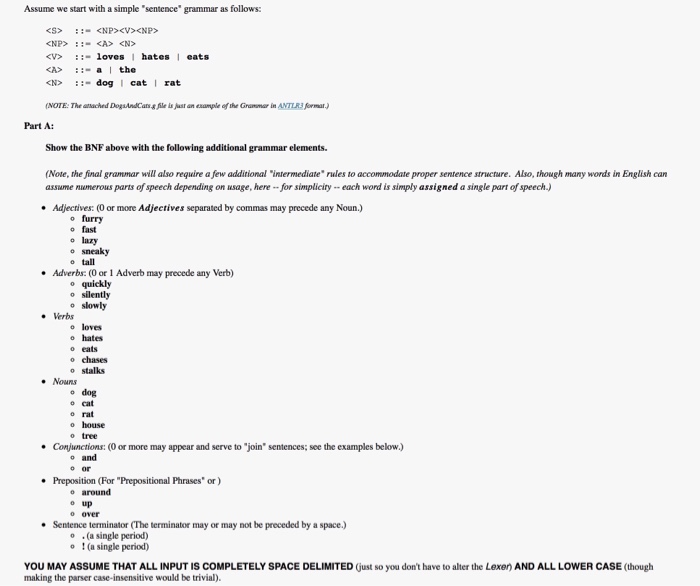Solved Assume We Start With A Simple Sentence Grammar A Chegg Com