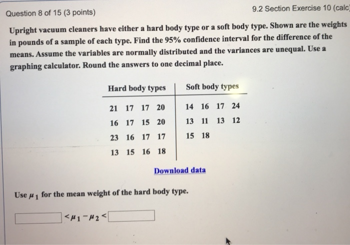 Question 8 Of 15 3 Points Upright Vacuum Cleaners Chegg 