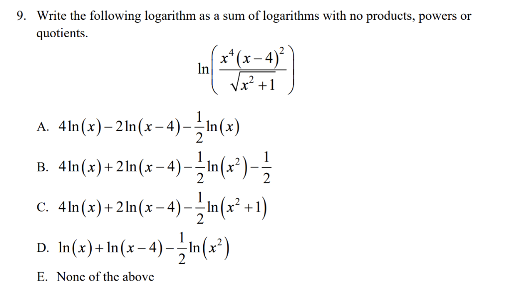 Solved 11 Let F X E And G X 2 In X Find An Expressi Chegg Com