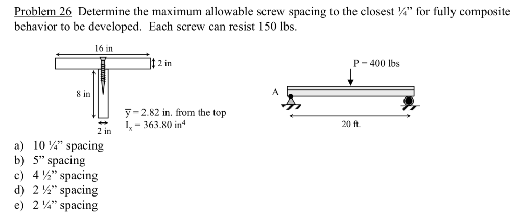 Solved Problem 26 Determine The Maximum Allowable Screw S Chegg Com