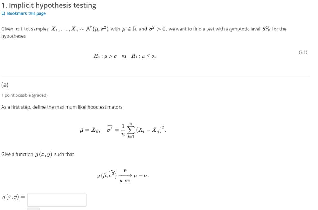 1 Implicit Hypothesis Testing A Bookmark This Pag Chegg Com