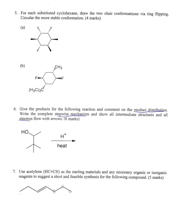 Solved For Each Substituted Cyclohexane Draw The Two Cha