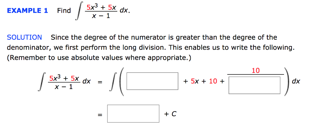 Solved Example 1 Find5x3 5x X 1 Solution Since The Degr Chegg Com