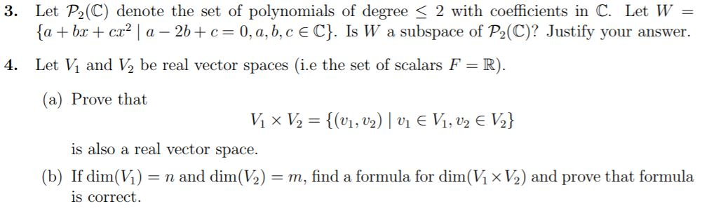 Solved 3 Let P2 C Denote The Set Of Polynomials Of Degr Chegg Com