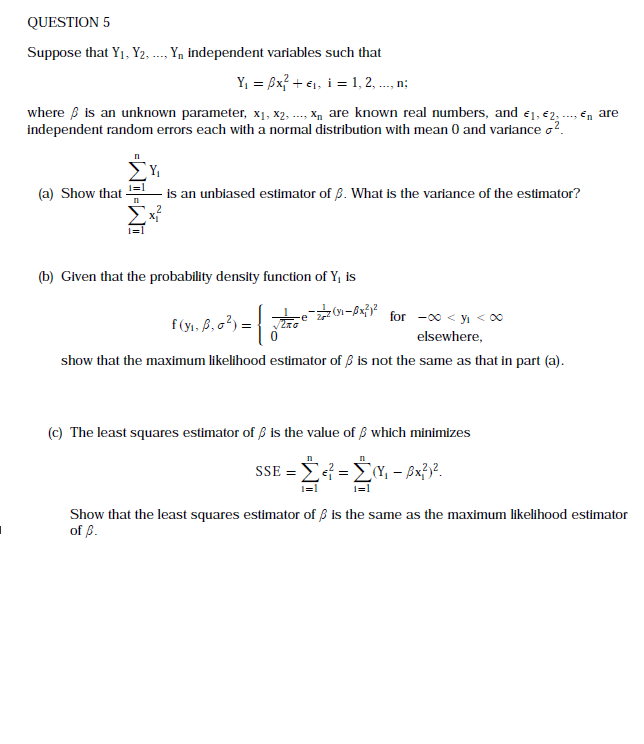 Solved Question 2 Let Xi Be A Random Sample From A N Chegg Com