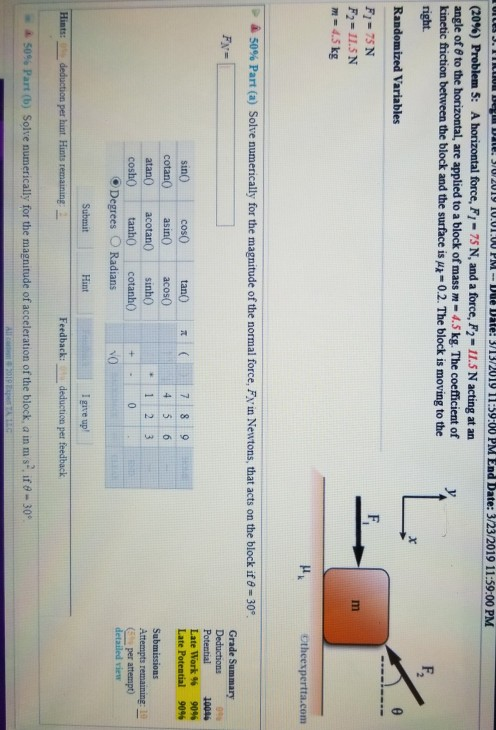 Solved 0 Problem 4 D The Coefficient Of Kinetic Fricti Chegg Com