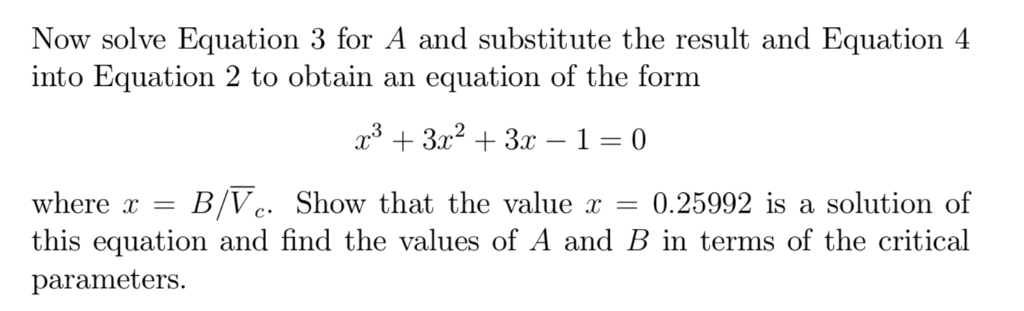 Solved Show That The Redlich Kwong Equation Can Be Writte Chegg Com