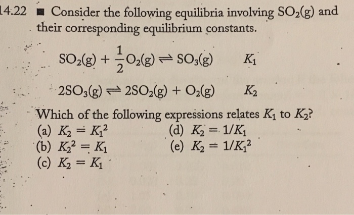 Solved Consider The Following Equilibria Involving So2 Chegg Com