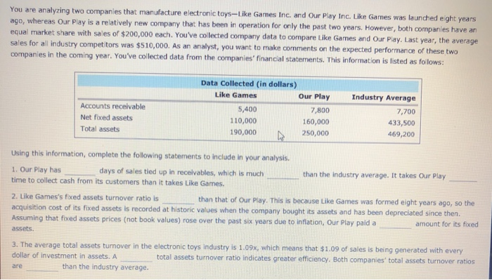 You Are Analyzing Two Panies That Manufacture Chegg 