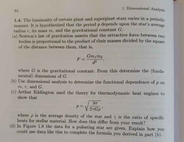 1 Dimensional Analysis 34 1 4 The Luminosity Of C Chegg Com