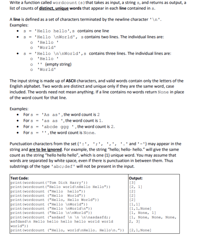 Solved] I tried to code countWords that takes in a list, lst, as a