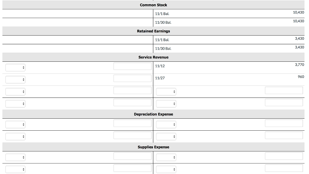 1 Enter The November 1 Balances In The Ledger Chegg 