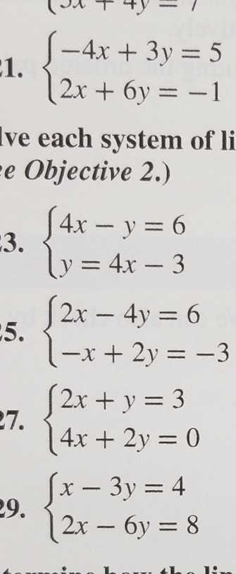 4x 3y 5 1 2x 6y 1 Ve Each System Of Li Ee Chegg Com