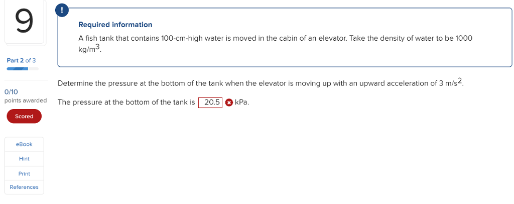 Solved 9 Required Information A Fish Tank That Contains 1