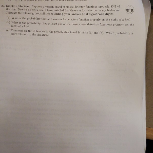 Solved 29 Smoke Detectors Suppose A Certain Brand Of Sm