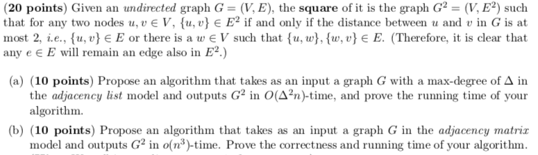 Solved Points Given An Undirected Graph G V E Chegg Com