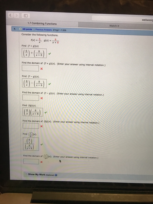 Solved Consider The Following Functions F X 6 X G X Chegg Com