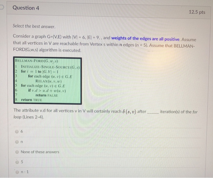 Solved Question 8 12 5 Pt Select The Best Answer Conside Chegg Com