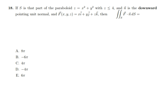 Solved 18 If S Is That Part Of The Paraboloid Z2 Y2 Wit Chegg Com