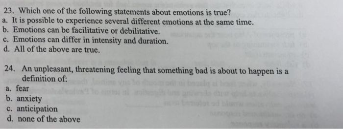 Solved 23. Which One Of The Following Statements About Em