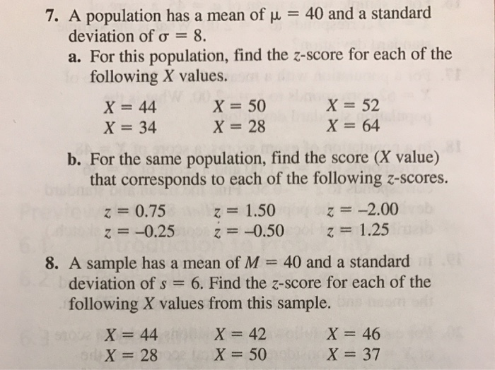 Solved A Population Has A Mean Of Mu 40 And A Standard Chegg Com