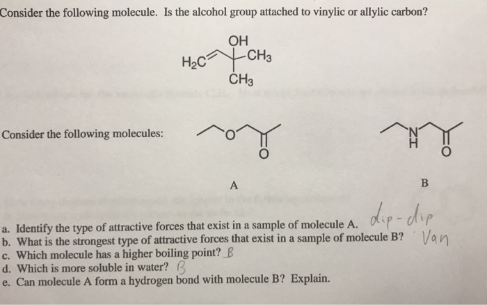 Solved Consider The Following Molecule Is The Alcohol Gr Chegg Com