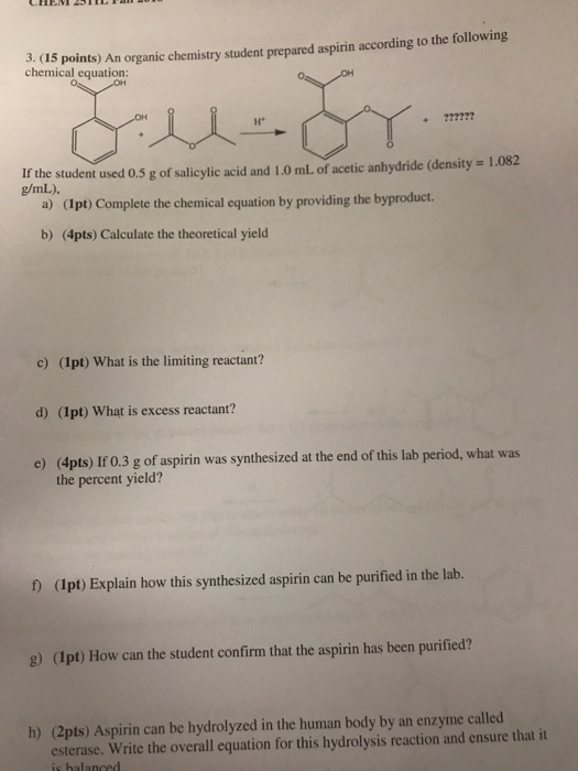 Solved J Cas Points An Organic Chemistry Student Prepare Chegg Com