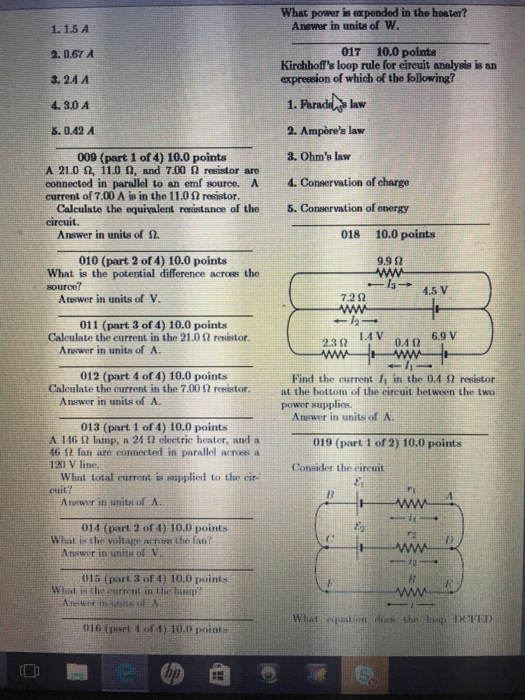 Solved What Power Is Expended In The Hester Answer In Units Chegg Com