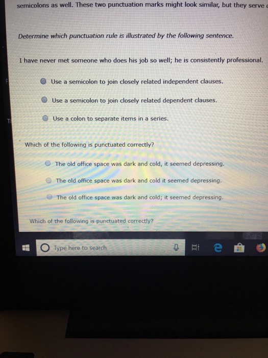 Semicolons As Well These Two Punctuation Marks Might Chegg Com