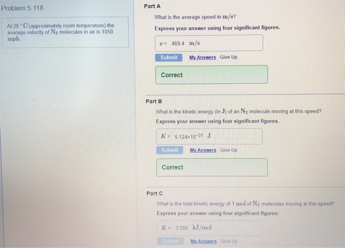 Solved Problem 5 118 Part A At 20 C Approximately Room
