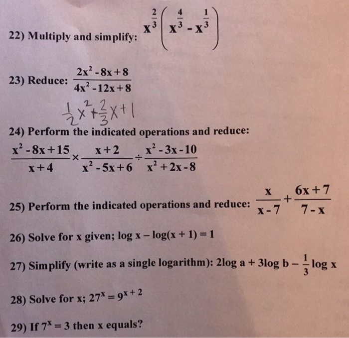 Solved X3 X3 X3 22 Multiply And Simplify 2x2 8x 8 23 Chegg Com