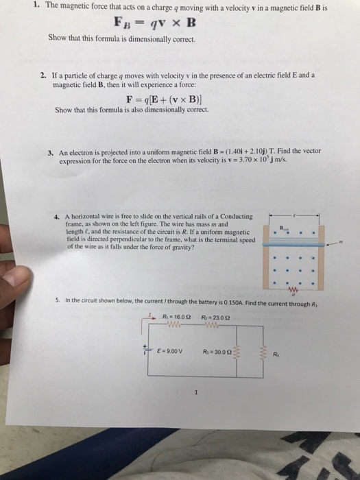 Solved The Magnetic Force That Acts On A Charge Q Moving Chegg Com