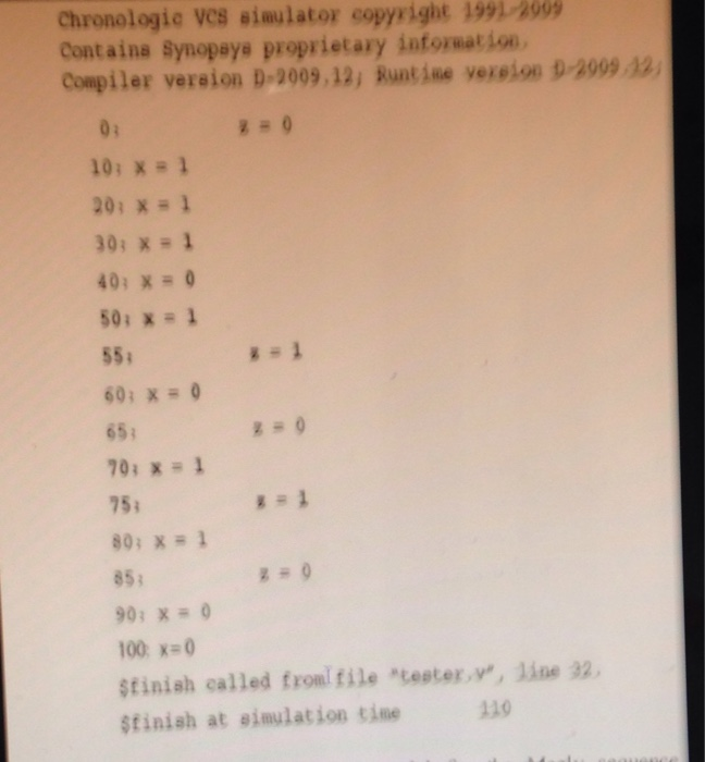 Chronologic VCS siaulator copyright 1991-2999 Contains Synopays proprietary informat io Compiler version D-2009,12j Runtine v