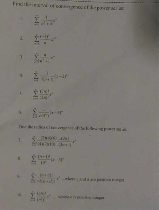 Solved Find The Interval Of Convergence Of The Power Seri Chegg Com