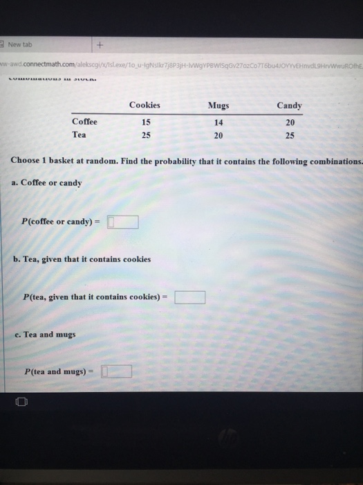 Solved Choose 1 Basket At Random Find The Probability Th Chegg Com