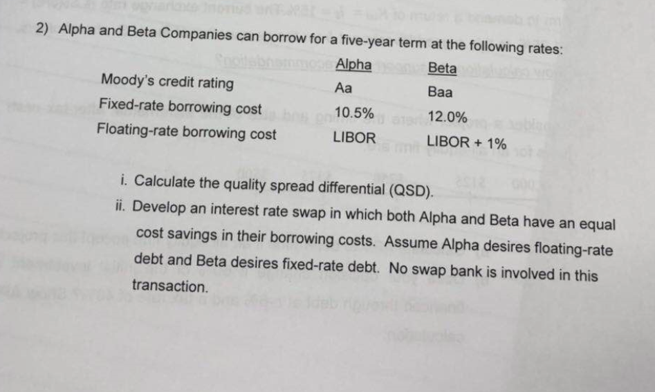 2 Alpha And Beta Companies Can Borrow For A Chegg Com