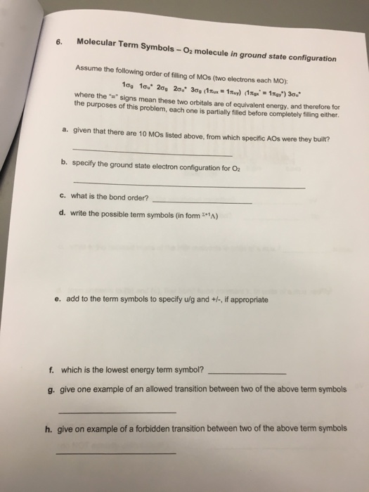 solved molecular term symbols o2 molecule in ground stat chegg com molecular term symbols o2 molecule