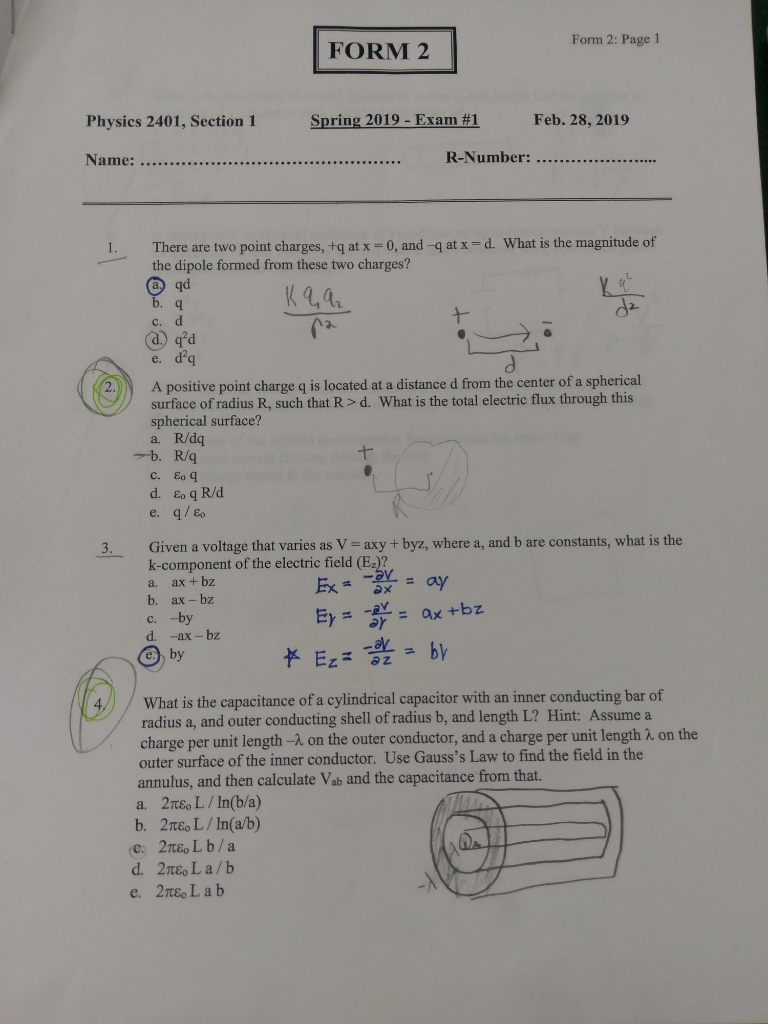 1 Form Sp Page FORM 2401, S Physics ... 2: 1 2 Section Solved: