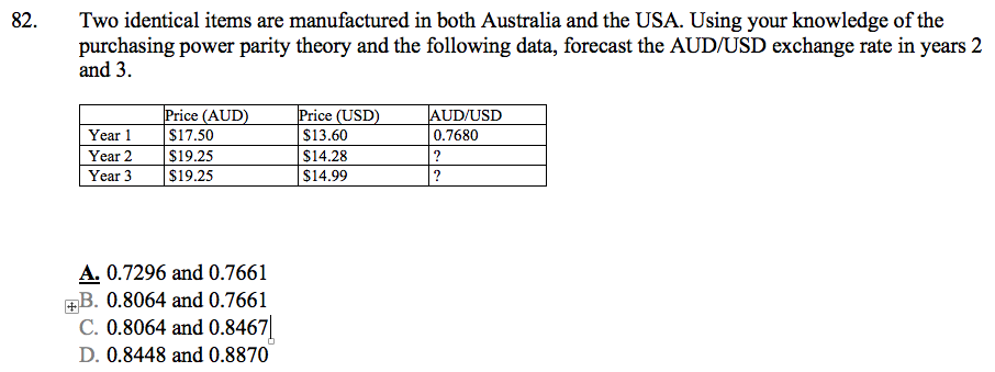 Solved 82 Two Identical Items Are Manufactured In Both A Two Identical Items Are Manufactured In Both Australia And The Usa Using Your