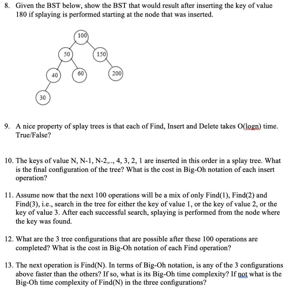 Solved 8 Given Bst Show Bst Would Result Inserting Key Va