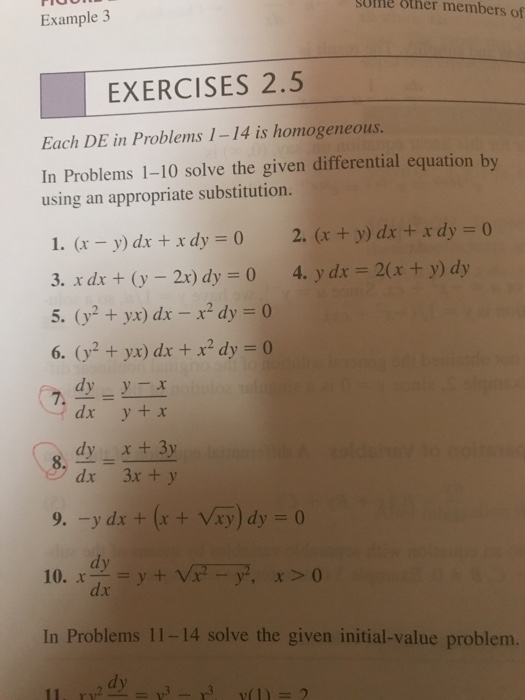 Solved Solve The Given Differential Equation By Using An Chegg Com