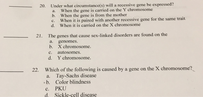 Can A Recessive Trait Be On The Y Chromosome - Pedigree ...