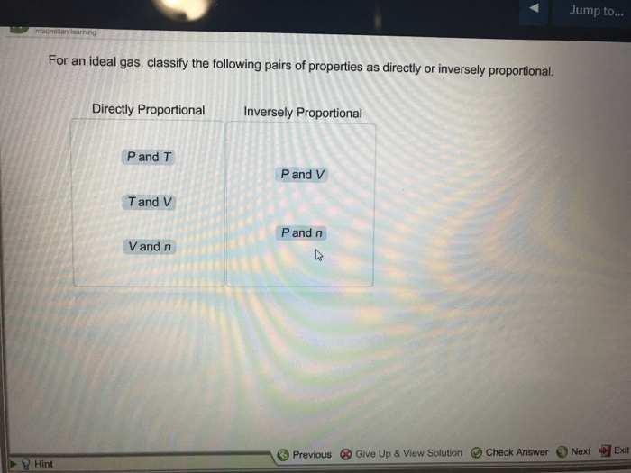 Solved Jump To... For An Ideal Gas, Classify The Followin