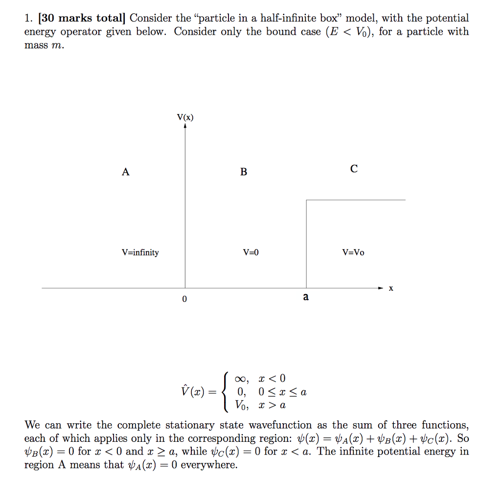 Solved 1 30 Marks Total Consider The Particle In A Ha Chegg Com